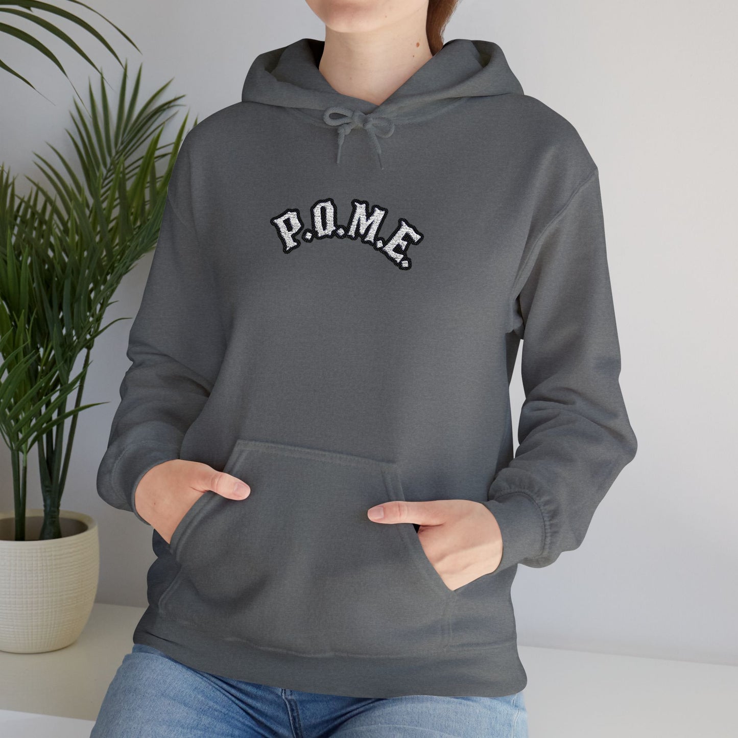 P.O.M.E Core Embroidered Hoodie (Heather Grey)