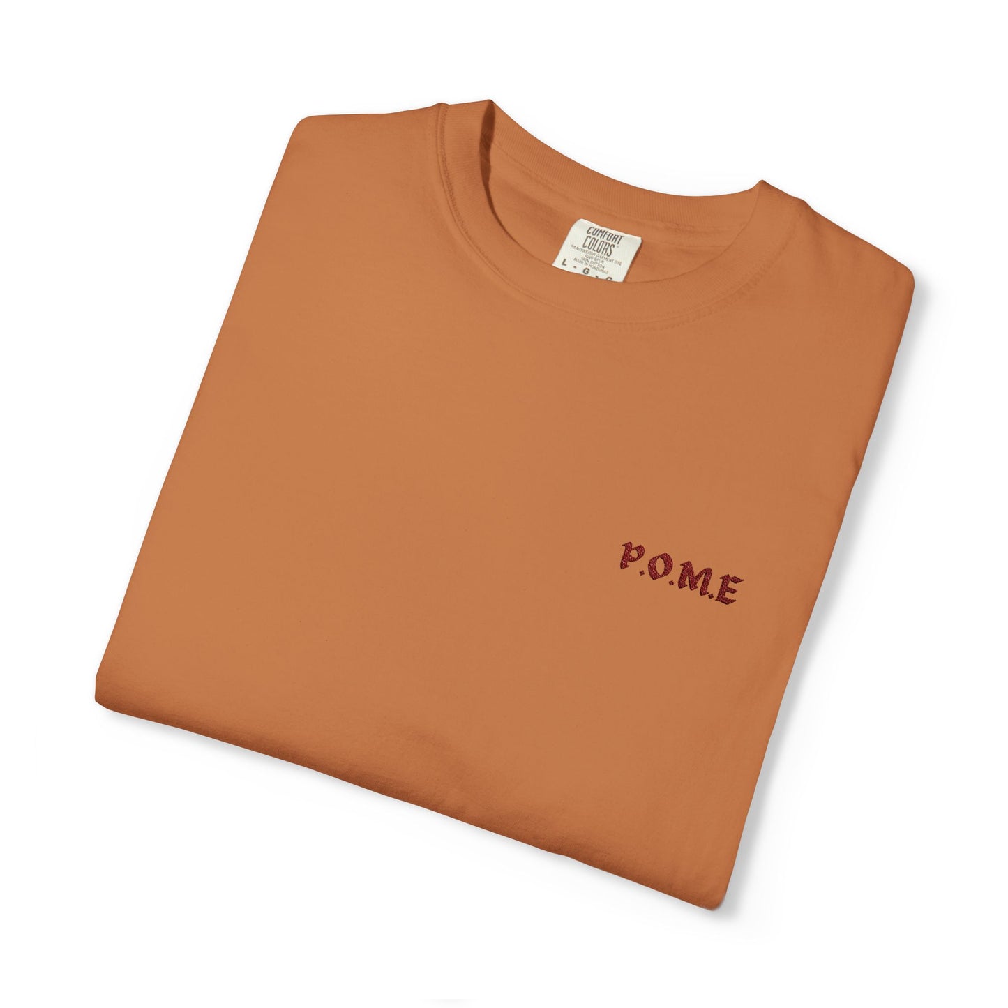 P.O.M.E. Embroidered Logo T-Shirt – Sandstone Tan Edition (Unisex Streetwear Essential)