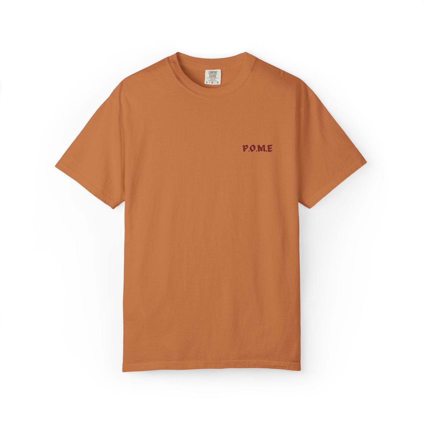 P.O.M.E. Embroidered Logo T-Shirt – Sandstone Tan Edition (Unisex Streetwear Essential)