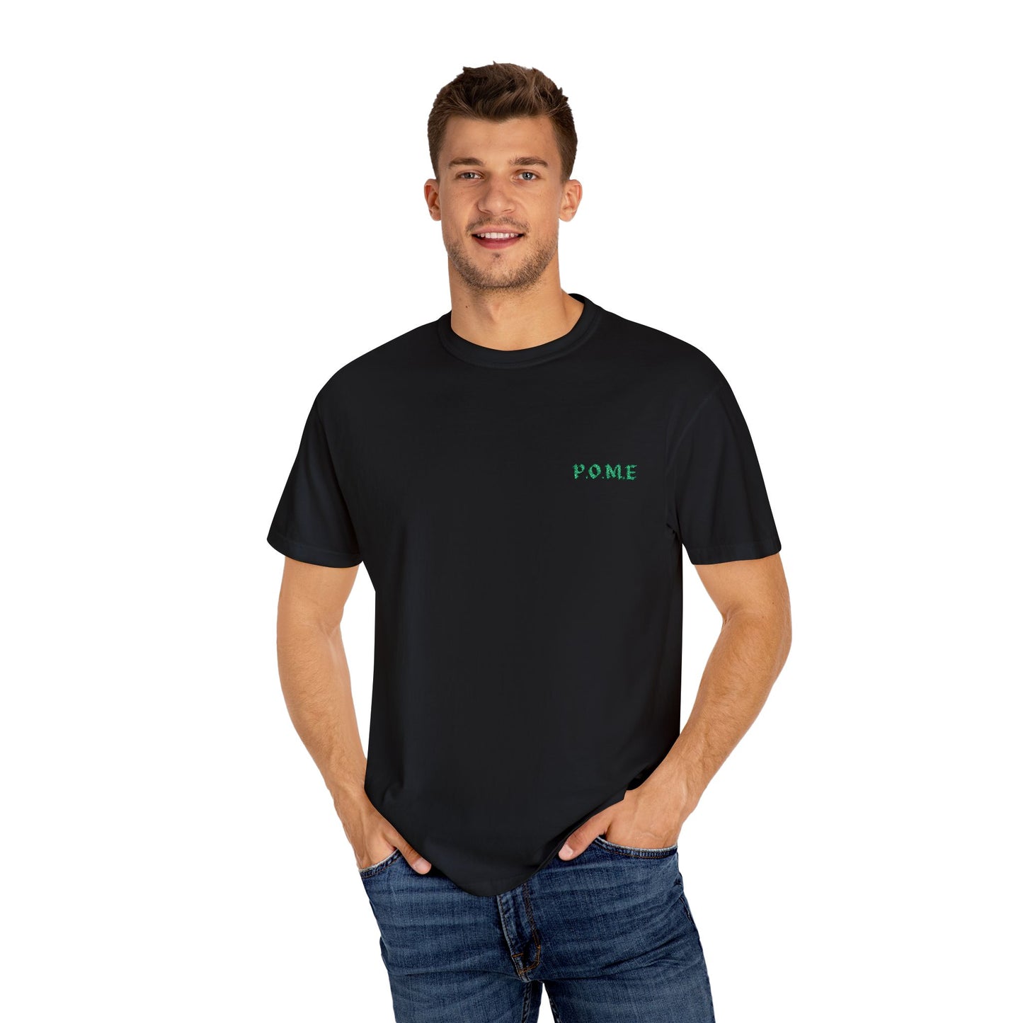P.O.M.E. Embroidered Logo T-Shirt – Minimal Streetwear Essential (Unisex, Multiple Colourways)